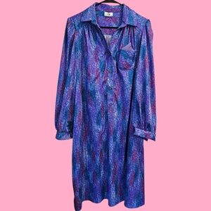 Vibrant Purple and Blue Midi Dress